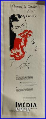 Affiche originale Imédia teinture pour cheveux /RS47