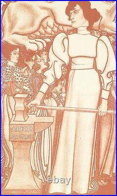 Affiche originale J. Toorop Arbeid voor de vrouw Symbolisme Féminisme 1898