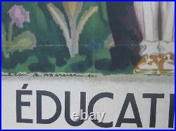 Affiche originale Jean Adrien MERCIER 1940 Education gle Sports
