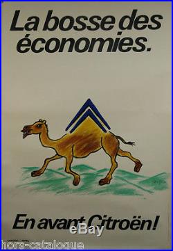 Affiche originale, La bosse des économies, En avant Citroën. Par Savignac 1981