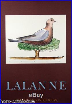 Affiche originale, Lalanne, Galerie Alexandre Iolas Paris 1974, oiseau