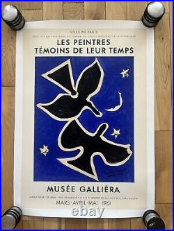 Affiche originale Les peintres témoins de leur temps signée Braque 1961