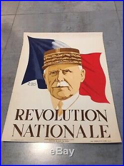 Affiche originale MARÉCHAL PÉTAIN 1940 Révolution Nationale PROPAGANDE VICHY WW2