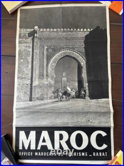 Affiche originale MAROC Tourisme Rabat 1950 Imprimerie Georges Lang Paris 60x98