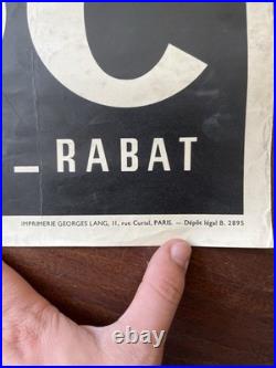 Affiche originale MAROC Tourisme Rabat 1950 Imprimerie Georges Lang Paris 60x98