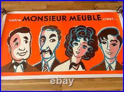 Affiche originale Monsieur Meubles 1960's VILLEMOT