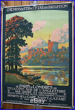 Affiche originale PARIS-LONDRES Constant Duval 1913