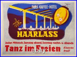 Affiche originale PARK-KAFFEE-HOTEL HAARLASS /RS124