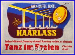 Affiche originale PARK-KAFFEE-HOTEL HAARLASS /RS124