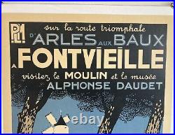 Affiche originale PLM Fontvieille de Léo Lelée 1935 Lithographie