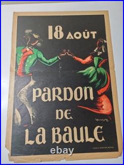 Affiche originale Pardon de La Baule 18 Août Émile Guillaume années