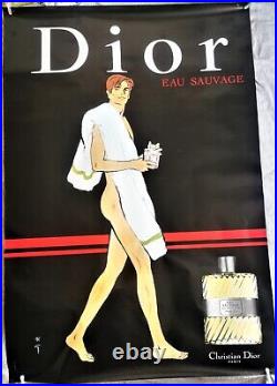 Affiche originale Parfum DIOR a Eau sauvage Illustration Gruau Ft? 120x180cm
