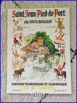 Affiche originale Pays Basque Saint Jean Pied de Port A. Steinmann très rare