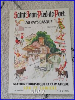 Affiche originale Pays Basque Saint Jean Pied de Port A. Steinmann très rare