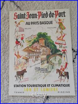 Affiche originale Pays Basque Saint Jean Pied de Port A. Steinmann très rare