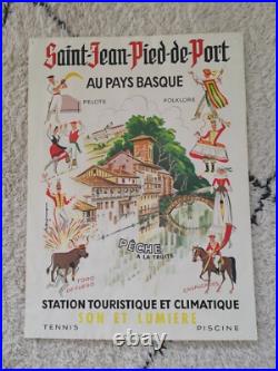 Affiche originale Pays Basque Saint Jean Pied de Port A. Steinmann très rare