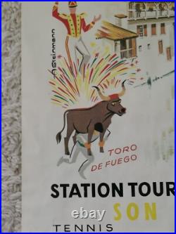 Affiche originale Pays Basque Saint Jean Pied de Port A. Steinmann très rare