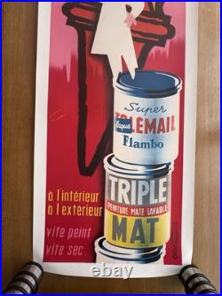 Affiche originale Peintures FLAMBO Robert Michel années 60