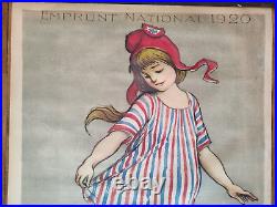 Affiche originale Poulbot Marianne Emprunt National 1920 Paris pays-bas