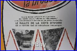 Affiche originale RENAULT DAUPHINE RALLYE COTE D'IVOIRE 1959 Gordini 1093 Ferry