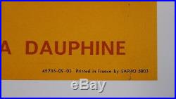 Affiche originale RENAULT DAUPHINE RALLYE COTE D'IVOIRE 1959 Gordini 1093 Ferry