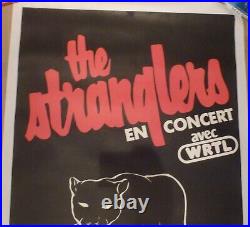 Affiche originale STRANGLERS rock concert féline 1984 entoilée