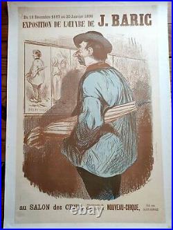 Affiche originale Salon des cents 1897 Exposition de l'oeuvre de J. BARIC