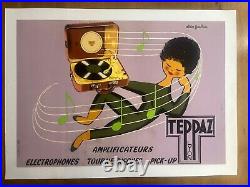 Affiche Originale Teppaz Alain Gauthier Ann es 60 Affiche Originale Teppaz Alain Gauthier Ann es 60