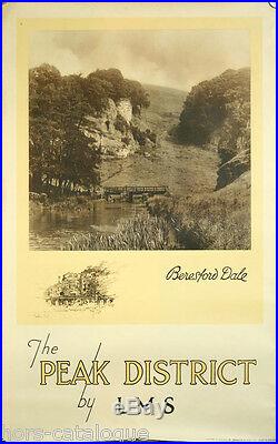 Affiche originale, The Peak District by LMS Beresford Dale. Par Haddon Hall