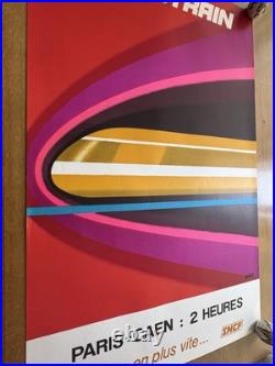 Affiche originale Turbotrain 1972 Éric