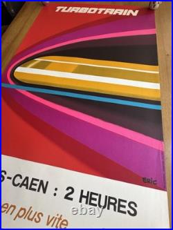 Affiche originale Turbotrain 1972 Éric