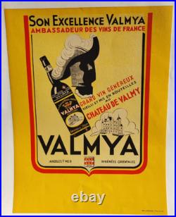 Affiche originale VALMYA grand vin Château de Valmy Argelés sur Mer /RS18