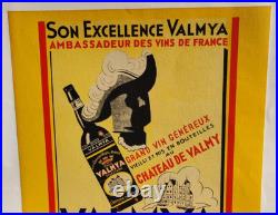 Affiche originale VALMYA grand vin Château de Valmy Argelés sur Mer /RS18