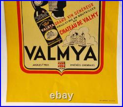 Affiche originale VALMYA grand vin Château de Valmy Argelés sur Mer /RS18