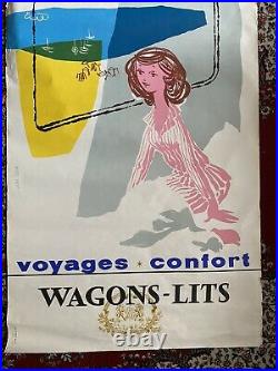 Affiche originale Wagons-Lits voyage confort