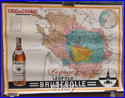 Affiche originale ancienne 1928 Cognac Léopold Brugerolle France /RS10