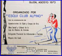 Affiche originale ancienne 1973 1er concurso de fotografia Club Alpino /RS355