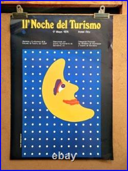 Affiche originale ancienne 1974 11a Noche del Turismo Hotel Ritz /RS354