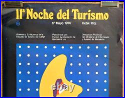 Affiche originale ancienne 1974 11a Noche del Turismo Hotel Ritz /RS354