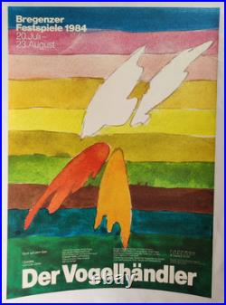 Affiche originale ancienne 1984 Bregenzer Festspiele Der Vogelhändler/RS100
