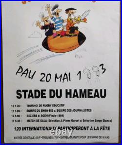 Affiche originale ancienne 1993 Rugby Jubilé Jean-Claude Yché /RS293