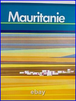 Affiche originale ancienne Air Afrique Mauritanie d'Alain Carrier Années 70