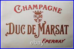 Affiche originale ancienne Champagne Duc de Marsat Epernay /RS310
