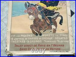 Affiche originale, ancienne Chemins de fer de l'état, Les Sables d'Olonne 1898