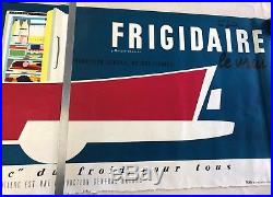 Affiche originale ancienne FRIGIDAIRE Général Motors CADILLAC JEAN COLIN 1960