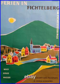 Affiche originale ancienne Ferien in Fichtelberg /RS385