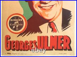 Affiche originale ancienne Georges Ulmer disques Columbia /RS85
