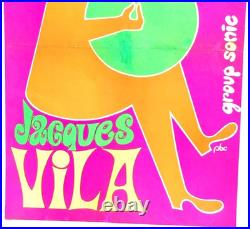 Affiche originale ancienne Jacques VILA Group Sonic /RS74