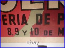 Affiche originale ancienne Jerez Espagne Spain entoilée 1954