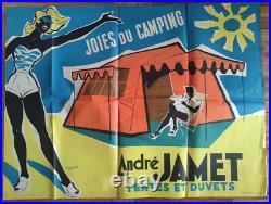 Affiche originale ancienne Joie du camping André JAMET années 60
